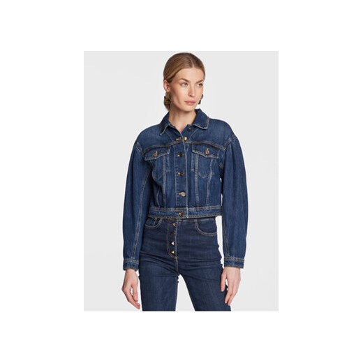 Elisabetta Franchi Kurtka jeansowa BJ-16D-31E2-V540 Granatowy Loose Fit ze sklepu MODIVO w kategorii Kurtki damskie - zdjęcie 168588876