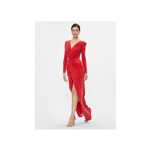 Elisabetta Franchi Sukienka wieczorowa AB-493-37E2-V720 Czerwony Regular Fit ze sklepu MODIVO w kategorii Sukienki - zdjęcie 168588985