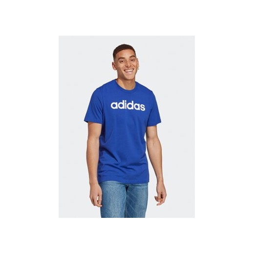 adidas T-Shirt Essentials Single Jersey Linear Embroidered Logo T-Shirt IC9279 Niebieski Regular Fit ze sklepu MODIVO w kategorii T-shirty męskie - zdjęcie 168589709