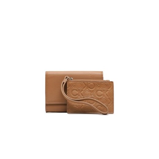 Calvin Klein Mały Portfel Damski Re-Lock Bifold & Cardholder Sm K60K611092 Brązowy ze sklepu MODIVO w kategorii Portfele damskie - zdjęcie 168589869
