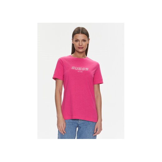 Guess T-Shirt Eleanora V4RI10 K8HM4 Różowy Regular Fit ze sklepu MODIVO w kategorii Bluzki damskie - zdjęcie 168590198