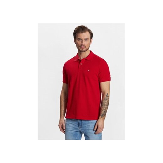 United Colors Of Benetton Polo 3089J3179 Czerwony Regular Fit ze sklepu MODIVO w kategorii T-shirty męskie - zdjęcie 168590939