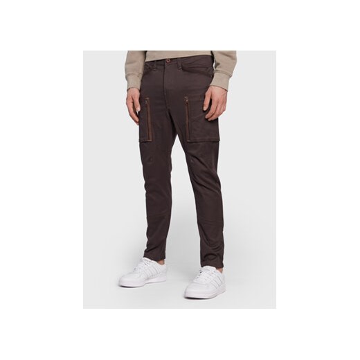 G-Star Raw Spodnie materiałowe Zip Pocket 3D D21975-C105-0028 Brązowy Skinny Fit ze sklepu MODIVO w kategorii Spodnie męskie - zdjęcie 168590997