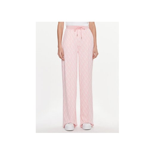 Guess Spodnie materiałowe V4RB11 KC2X2 Różowy Straight Leg ze sklepu MODIVO w kategorii Spodnie damskie - zdjęcie 168591435