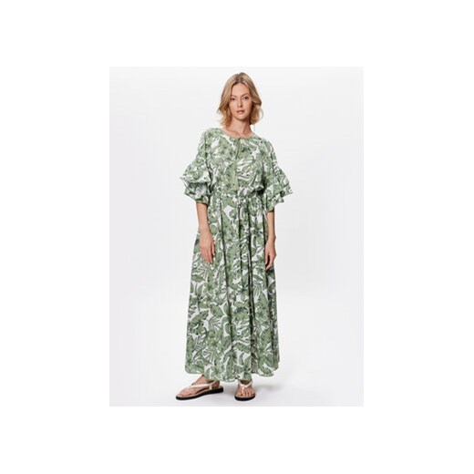 TWINSET Sukienka letnia 231LM2PDD Zielony Relaxed Fit ze sklepu MODIVO w kategorii Sukienki - zdjęcie 168592575