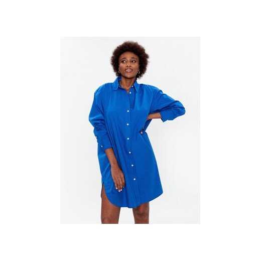 Tommy Hilfiger Sukienka koszulowa Solid WW0WW37102 Niebieski Oversize ze sklepu MODIVO w kategorii Sukienki - zdjęcie 168592818
