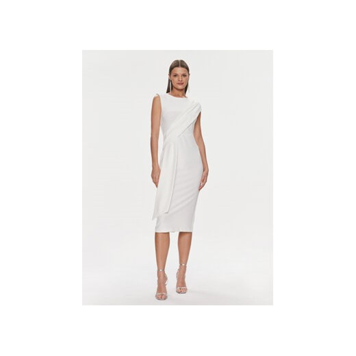 Rinascimento Sukienka koktajlowa CFC0019379002 Biały Regular Fit ze sklepu MODIVO w kategorii Sukienki - zdjęcie 168593198