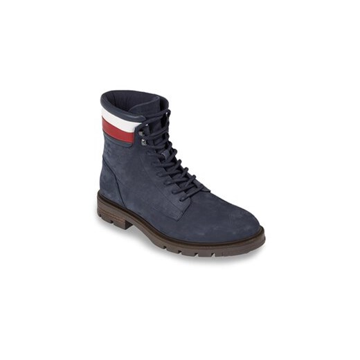 Tommy Hilfiger Trapery Corporate Hilfiger Nubuck Boot FM0FM04801 Niebieski Tommy Hilfiger 44 okazja MODIVO