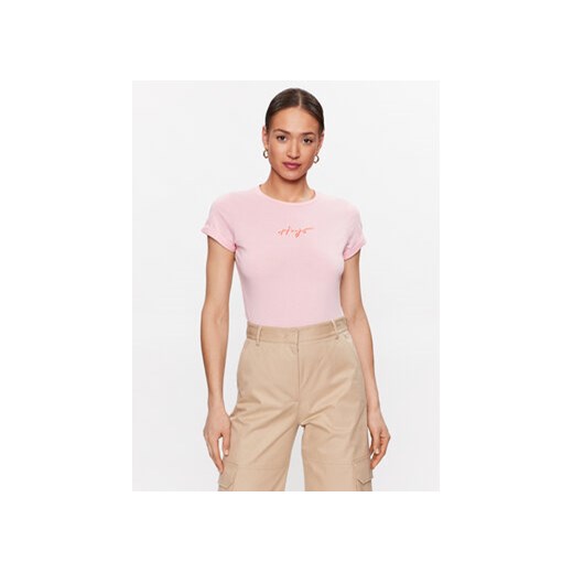 Hugo T-Shirt 50486327 Różowy Slim Fit ze sklepu MODIVO w kategorii Bluzki damskie - zdjęcie 168594177