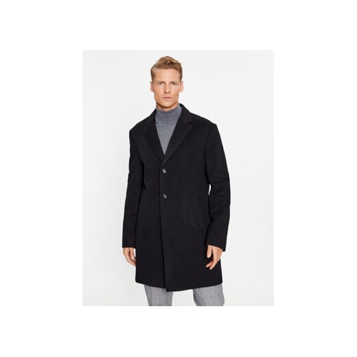 Boss Płaszcz wełniany H-Hyde-Bib-234 50502250 Czarny Slim Fit ze sklepu MODIVO w kategorii Płaszcze męskie - zdjęcie 168594286