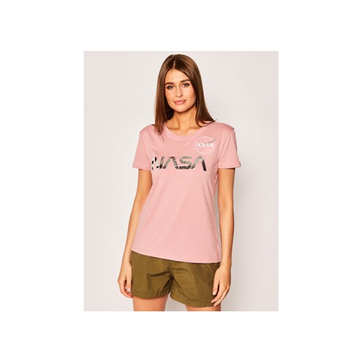Alpha Industries T-Shirt Nasa Pm 198053 Różowy Regular Fit ze sklepu MODIVO w kategorii Bluzki damskie - zdjęcie 168595316