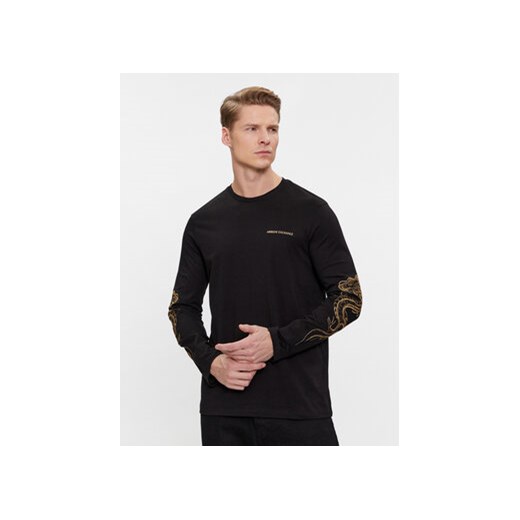 Armani Exchange Longsleeve 3DZTDE ZJ9JZ 1200 Czarny Regular Fit ze sklepu MODIVO w kategorii T-shirty męskie - zdjęcie 168595616