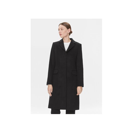 Calvin Klein Płaszcz wełniany Essential K20K206877 Czarny Regular Fit ze sklepu MODIVO w kategorii Płaszcze damskie - zdjęcie 168595628