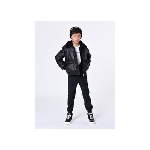 Karl Lagerfeld Kids Spodnie materiałowe Z24167 D Czarny Regular Fit 14Y promocja MODIVO