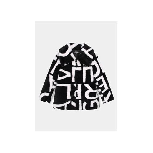 Karl Lagerfeld Kids Futro Z16168 S Czarny Regular Fit ze sklepu MODIVO w kategorii Płaszcze dziewczęce - zdjęcie 168596289