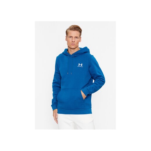 Under Armour Bluza Ua Essential Fleece Hoodie 1373880 Niebieski Loose Fit ze sklepu MODIVO w kategorii Bluzy męskie - zdjęcie 168596355