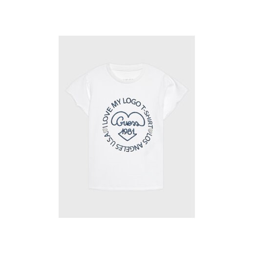 Guess T-Shirt K3RI18 K6YW1 Biały Regular Fit ze sklepu MODIVO w kategorii Bluzki dziewczęce - zdjęcie 168596548