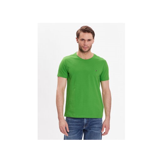 Tommy Hilfiger T-Shirt Stretch MW0MW10800 Zielony Extra Slim Fit ze sklepu MODIVO w kategorii T-shirty męskie - zdjęcie 168597937