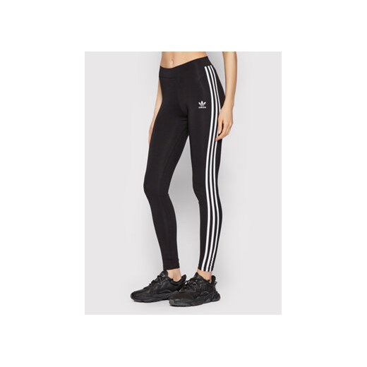 adidas Legginsy adicolor Classics 3-Stripes HD2350 Czarny Tight Fit ze sklepu MODIVO w kategorii Spodnie damskie - zdjęcie 168598825