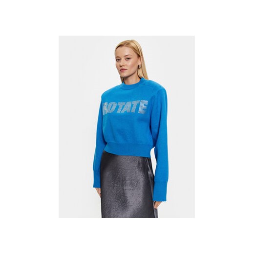 ROTATE Sweter Firm Rhinestone 1001152817 Niebieski Regular Fit ze sklepu MODIVO w kategorii Swetry damskie - zdjęcie 168599018