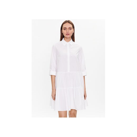 Fabiana Filippi Sukienka koszulowa ABD273W188 Biały Regular Fit ze sklepu MODIVO w kategorii Sukienki - zdjęcie 168599097