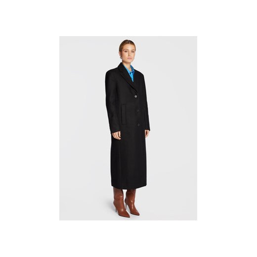 Remain Płaszcz wełniany Boyle Coat RM1487 Czarny Boxy Fit ze sklepu MODIVO w kategorii Płaszcze damskie - zdjęcie 168600125