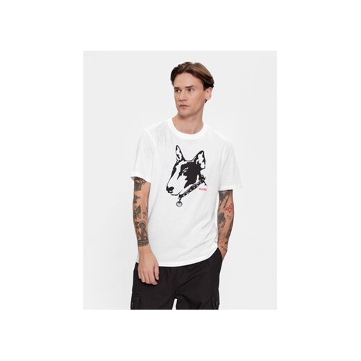 Hugo T-Shirt Dammock 50504916 Biały Regular Fit ze sklepu MODIVO w kategorii T-shirty męskie - zdjęcie 168601115
