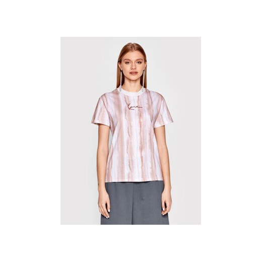 Karl Kani T-Shirt Small Siganture Tie Dye Stripe 6130398 Brązowy Regular Fit ze sklepu MODIVO w kategorii Bluzki damskie - zdjęcie 168601127