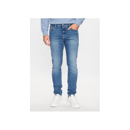 Calvin Klein Jeans Jeansy J30J323367 Granatowy Slim Taper Fit ze sklepu MODIVO w kategorii Jeansy męskie - zdjęcie 168601315