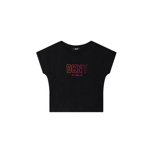 DKNY T-Shirt D35S82 S Czarny Regular Fit ze sklepu MODIVO w kategorii Bluzki dziewczęce - zdjęcie 168601495