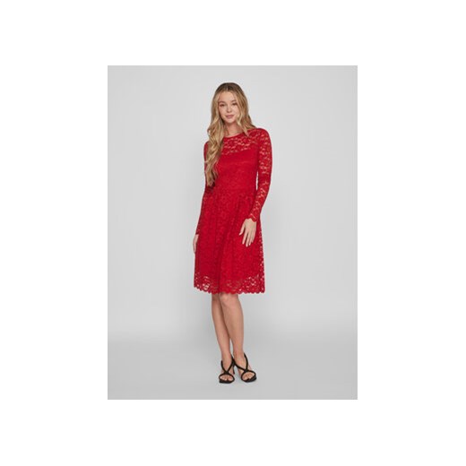 Vila Sukienka codzienna Kalila 14078211 Czerwony Regular Fit ze sklepu MODIVO w kategorii Sukienki - zdjęcie 168602698
