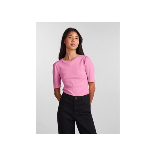 Pieces T-Shirt 17133700 Różowy Slim Fit ze sklepu MODIVO w kategorii Bluzki damskie - zdjęcie 168602779