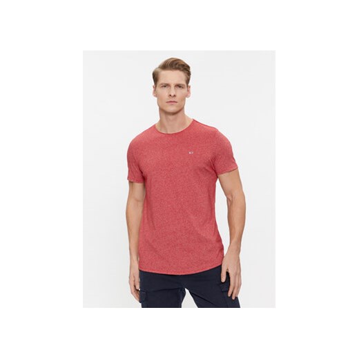 Tommy Jeans T-Shirt Jaspe DM0DM09586 Czerwony Slim Fit ze sklepu MODIVO w kategorii T-shirty męskie - zdjęcie 168602868
