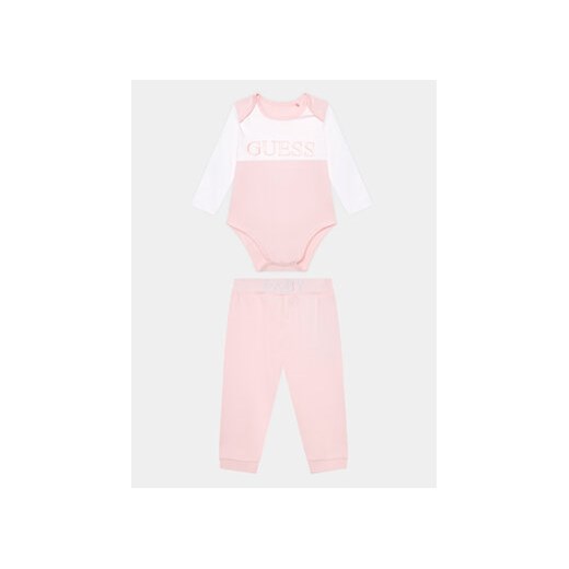 Guess Komplet body i spodnie H3YW19 KA6W4 Różowy Regular Fit ze sklepu MODIVO w kategorii Komplety niemowlęce - zdjęcie 168603047