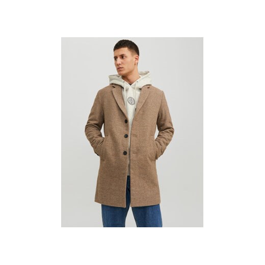Jack&Jones Płaszcz wełniany 12239008 Beżowy Regular Fit ze sklepu MODIVO w kategorii Płaszcze męskie - zdjęcie 168603325