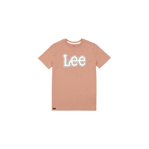 Lee T-Shirt Large Puff Print LEE0138 Brązowy Regular Fit ze sklepu MODIVO w kategorii Bluzki dziewczęce - zdjęcie 168603837