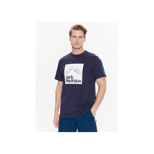 Jack Wolfskin T-Shirt Brand 1809021 Granatowy Regular Fit ze sklepu MODIVO w kategorii T-shirty męskie - zdjęcie 168603898