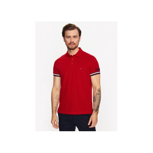 Tommy Hilfiger T-Shirt Monotype MW0MW31549 Czerwony Slim Fit ze sklepu MODIVO w kategorii T-shirty męskie - zdjęcie 168604279