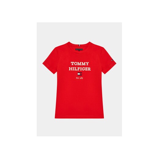Tommy Hilfiger T-Shirt Logo KB0KB08671 D Czerwony Regular Fit ze sklepu MODIVO w kategorii T-shirty chłopięce - zdjęcie 168604305