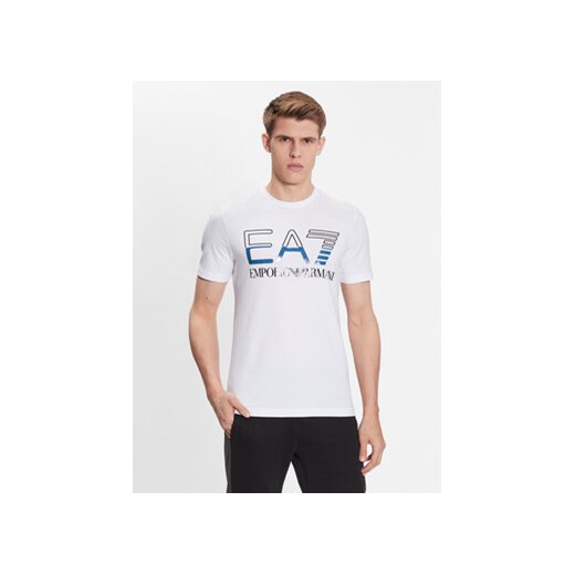 EA7 Emporio Armani T-Shirt 3RPT07 PJLBZ 1100 Biały Regular Fit ze sklepu MODIVO w kategorii T-shirty męskie - zdjęcie 168604437