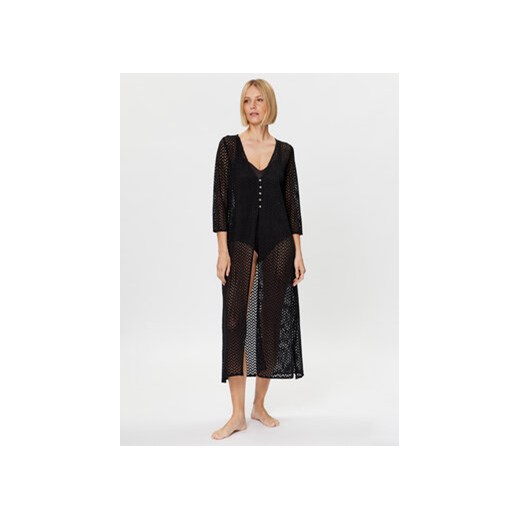 Selmark Kimono BI695 Czarny Regular Fit ze sklepu MODIVO w kategorii Odzież plażowa - zdjęcie 168605559