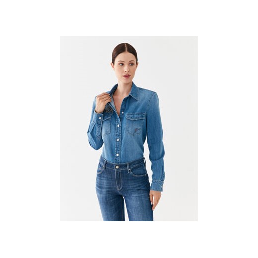 Guess Koszula jeansowa W3YH72 D52R1 Niebieski Regular Fit ze sklepu MODIVO w kategorii Koszule damskie - zdjęcie 168605907