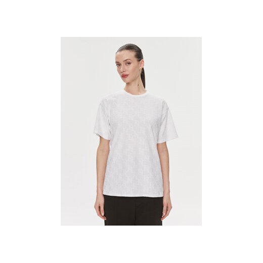 Elisabetta Franchi T-Shirt MA-006-41E2-V150 Biały Regular Fit ze sklepu MODIVO w kategorii Bluzki damskie - zdjęcie 168606249