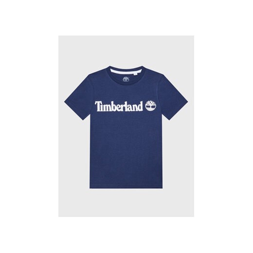 Timberland T-Shirt T25T77 S Granatowy Regular Fit ze sklepu MODIVO w kategorii T-shirty chłopięce - zdjęcie 168606417