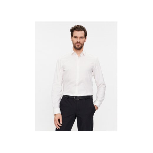 Calvin Klein Koszula Structure K10K112083 Biały Slim Fit ze sklepu MODIVO w kategorii Koszule męskie - zdjęcie 168606849