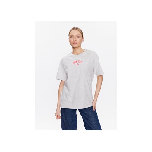 Tommy Jeans T-Shirt Varsity Prep DW0DW15439 Szary Oversize ze sklepu MODIVO w kategorii Bluzki damskie - zdjęcie 168606866
