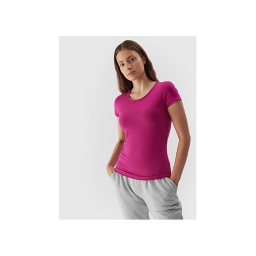 4F T-Shirt 4FAW23TTSHF0906 Różowy Slim Fit ze sklepu MODIVO w kategorii Bluzki damskie - zdjęcie 168607245