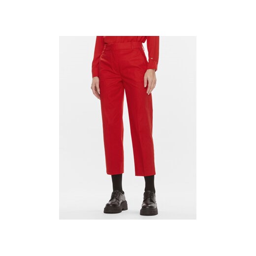 Tommy Hilfiger Chinosy WW0WW40504 Czerwony Straight Fit ze sklepu MODIVO w kategorii Spodnie damskie - zdjęcie 168607605