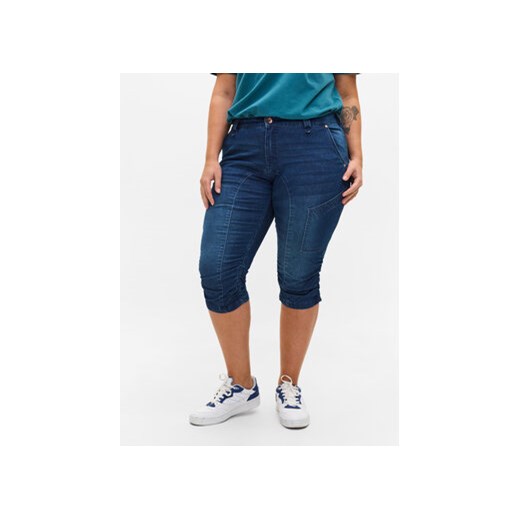 Zizzi Szorty jeansowe J10111A Granatowy Slim Fit ze sklepu MODIVO w kategorii Szorty - zdjęcie 168607925