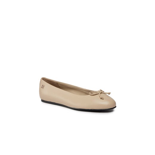 Tommy Hilfiger Baleriny Essential Leather Ballerina FW0FW07768 Beżowy Tommy Hilfiger 40 MODIVO